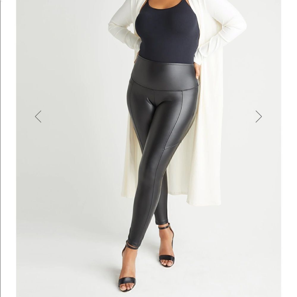 Yummie Faux Leather Shaping Leggings NWT